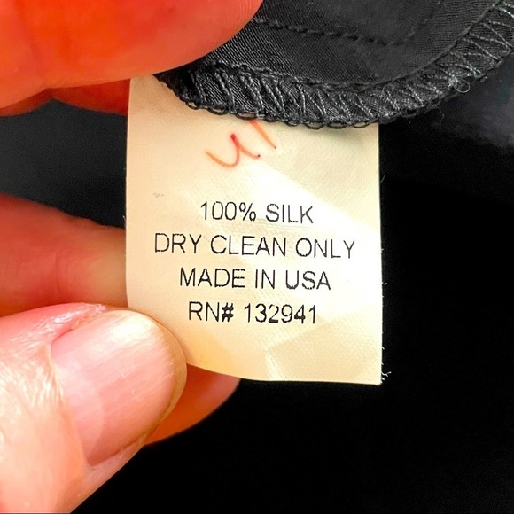 Amanda Uprichard 100% Silk Top Handkerchief Hem – Black, Size Medium - Picture 8 of 10